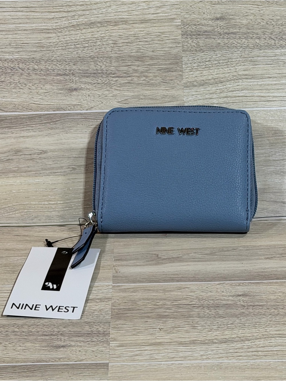 New with tags Nine West Small Zip Around Wallet in Dusty Blue
